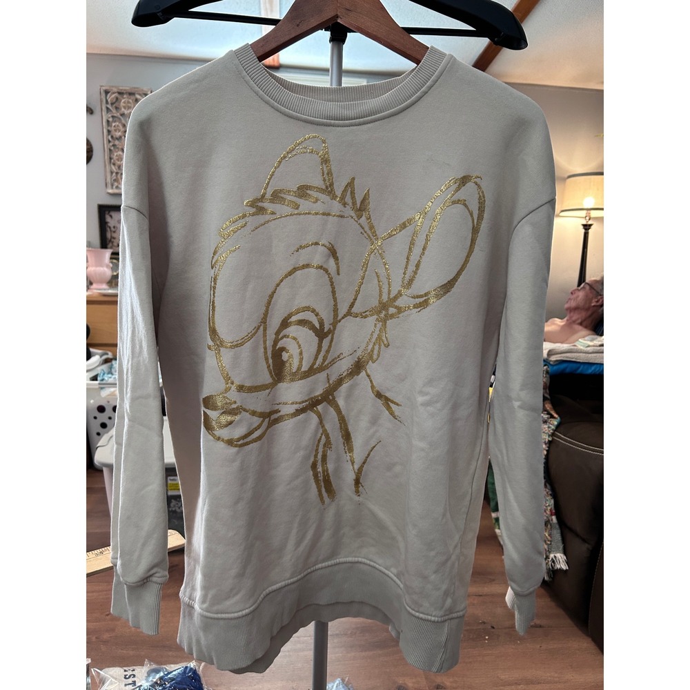 Zara Disney Classics Bambi Graphic Print Sweatshirt Beige‎